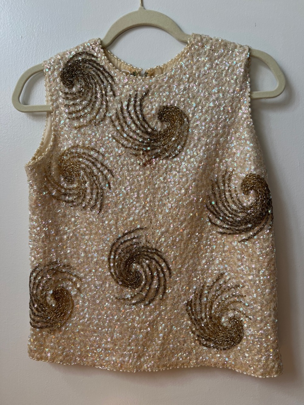 Vintage 1950’s Sequin Swirl Wool Top